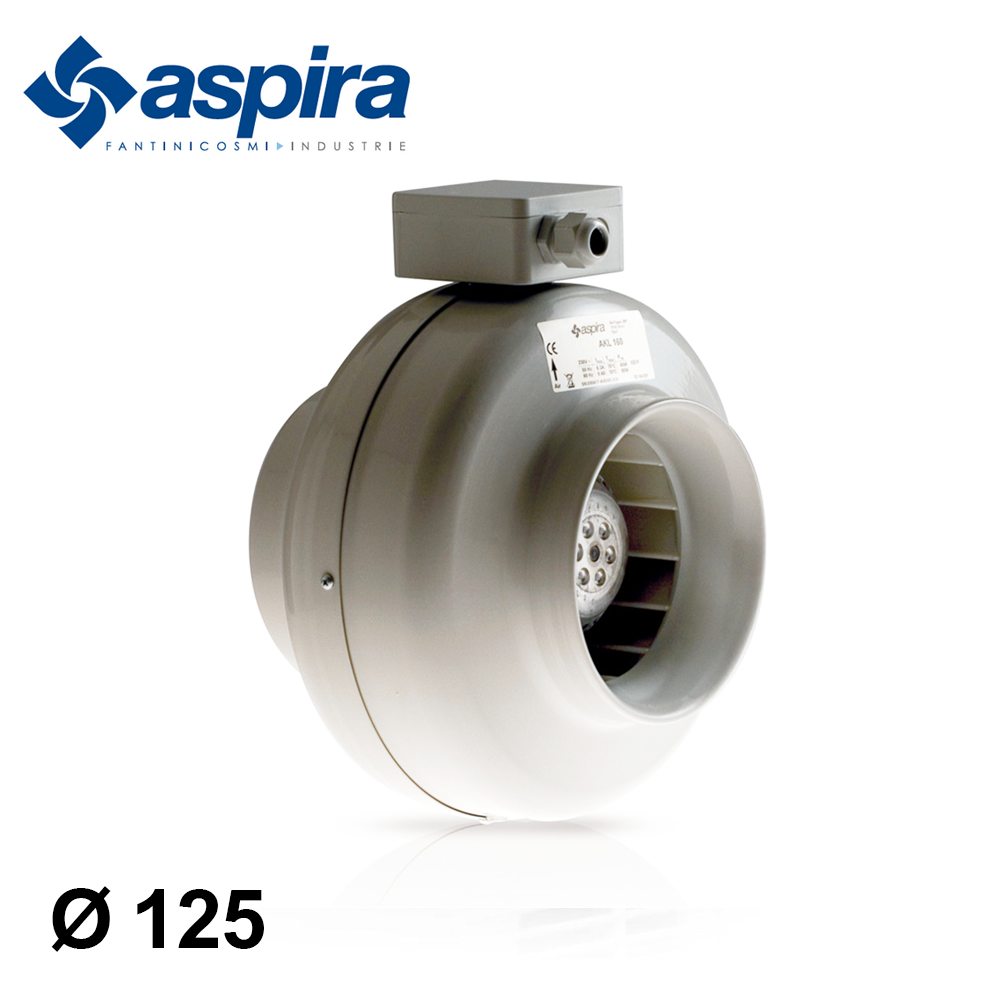 Aspiratore centrifugo AKL125 Aspira per tubazioni condotti Ø 125 mm