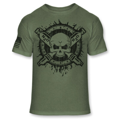 Nitrous Oxide T Shirt - N2O Skull Crossbones USA Flag Soft Blend Shirt - A124
