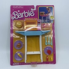 Barbie Kitchen Set 7347 Arco Vintage 1988 -Pink Microwave on Cart New in Package