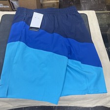Nike Swim Men's Color Surge 9  Volley Shorts Blue NESSD470-480 NWT Small Trunks