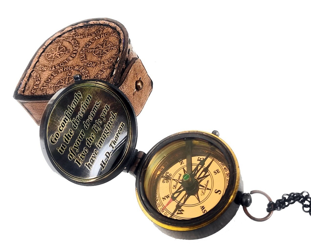Engraved Brass Compass Gift Idea Birthday Christmas Graduation Uplifting Baptism | UK