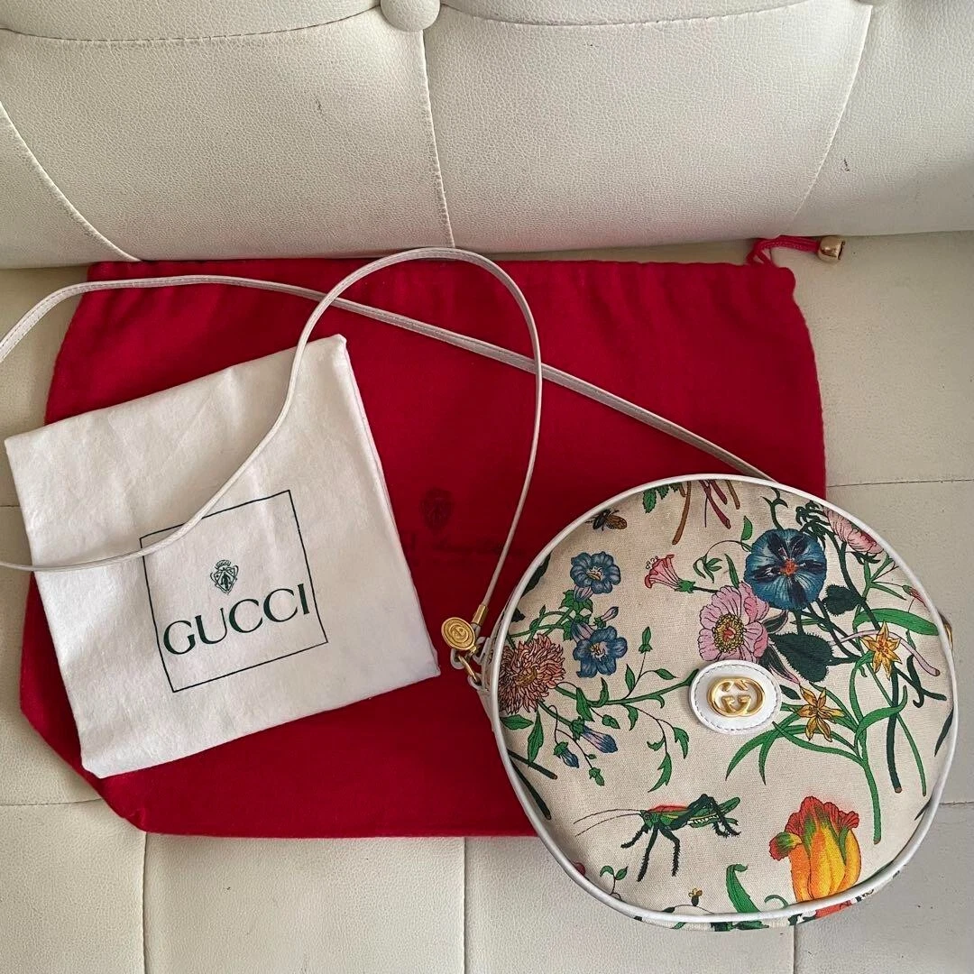 GUCCI Ancien sac Flora Circle, en bon état, avec accessoires, authentique, JP