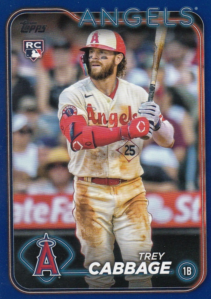 TREY CABBAGE TOPPS ROOKIE ROYAL BLUE PARALLEL RC ANGELS #321 2024 24