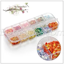 4 Boxes 3D Nail Art DIY Multi-color Glitter Rhinestones Studs Charms Tweezer Kit