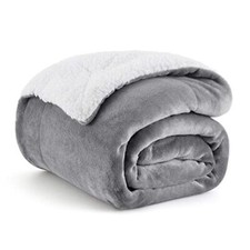 Sherpa Fleece Throw Blanket for Couch - Thick and Throw 50" x 60" 01 - Grey