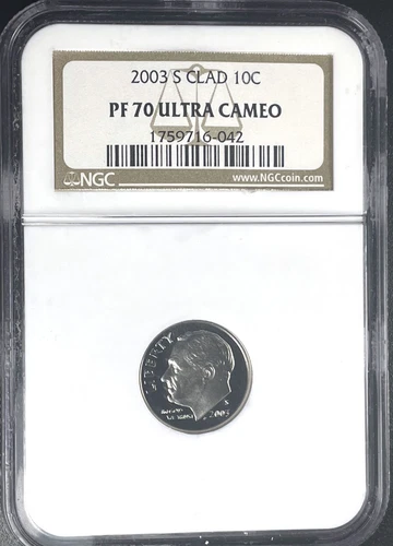 2003 S 10c Clad Roosevelt Proof Dime PF70 Ultra Cameo NGC