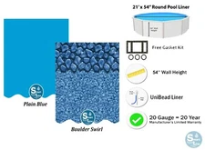SmartLine 21' x 54” Round Unibead 20 Gauge Swimming Pool Liner - Choose Pattern