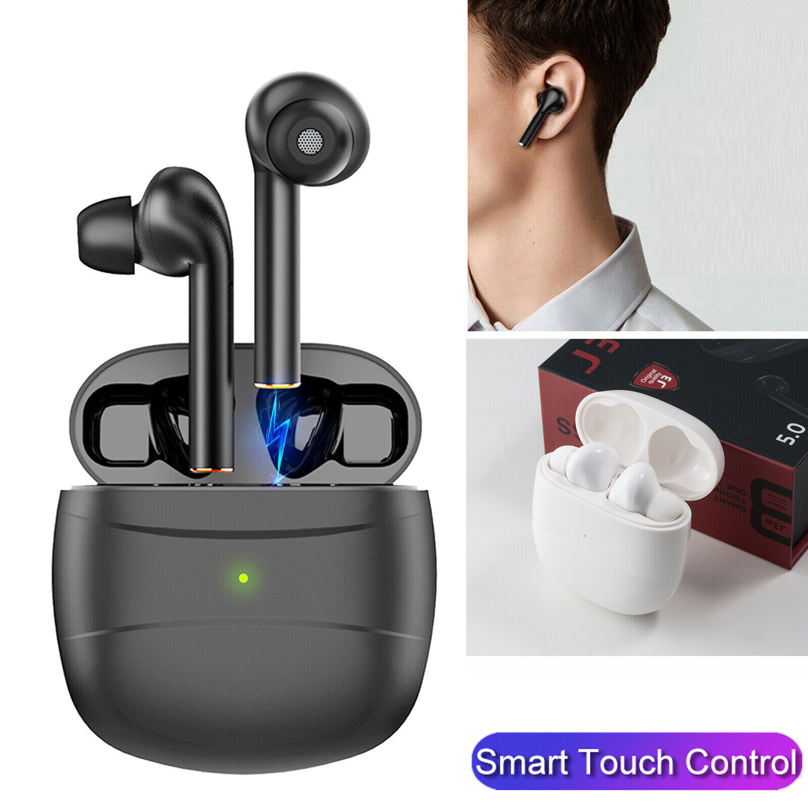 Bluetooth Earbuds Earphone Stereo In Ear Wireless Earpieces Noise Canceling-image