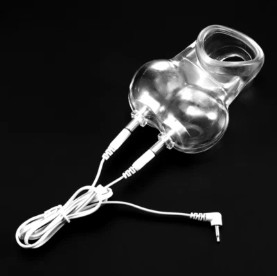 E-STIM TENS ELECTRO EMS ELECTOSEX SEE THROUGH MALE RUBBER HARNESS, UK SELLER