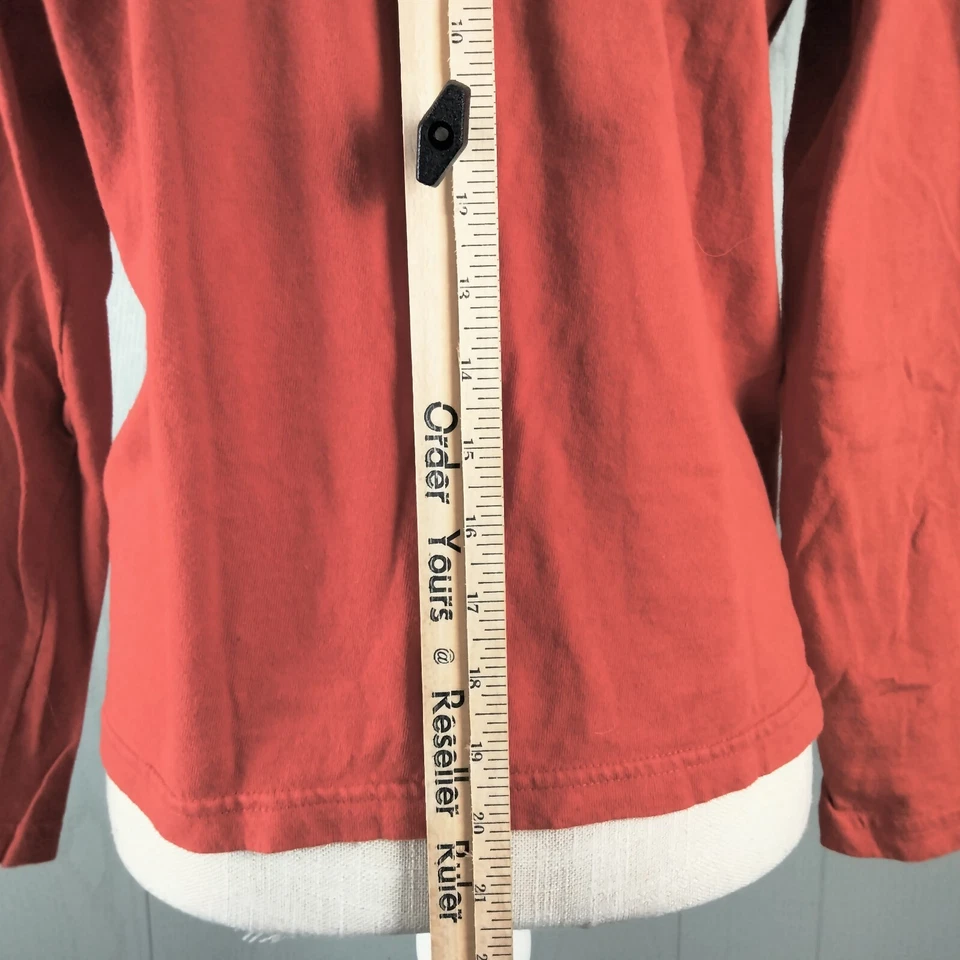 Винтажная мужская футболка Y2K Nike S красная с длинным рукавом в центре Swoosh с серебряным надписью - Изображение 3 из 4