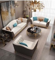 Garnitur Couch Polster Leder Sofa Couchen Polster Sitz Garnituren 3+2+1 Designer