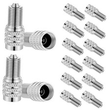 16 Pcs Flow Through Tire Valve Caps Double Seal Valve Stem Caps Metal Valves