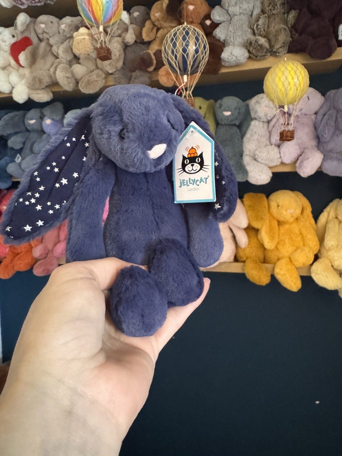 Peluche de collection Jellycat Bashful Stardust Bunny BASS6SD, cadeau de naissance idéal
