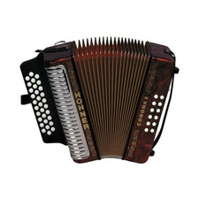 Hohner 3500FR Corona II Diatonic Accordion FBEb Keys, Pearl Red 