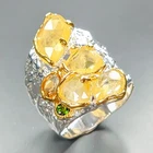 Handmade 8 ct+ Yellow Sapphire Ring 925 Sterling Silver Size 8 /R466064