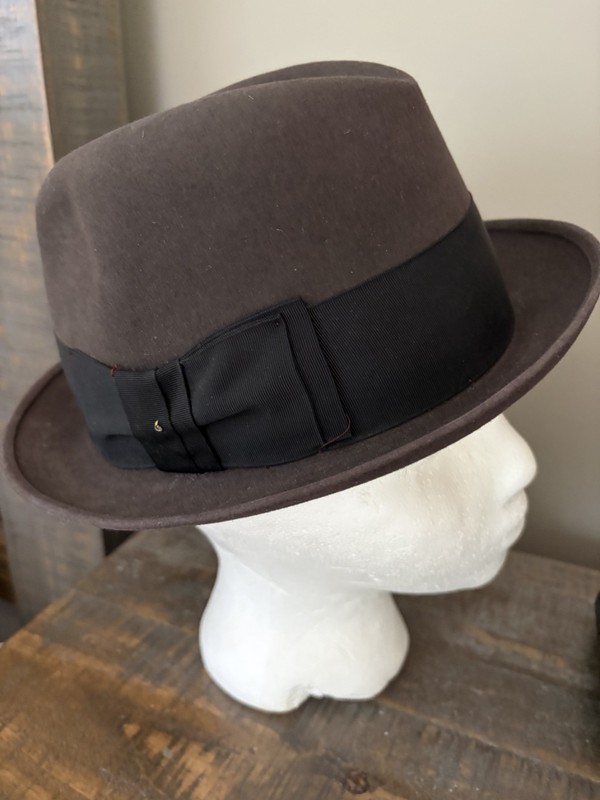 VTG Girls Boys Brown Authentic Stetson Felt Brim Hat Small