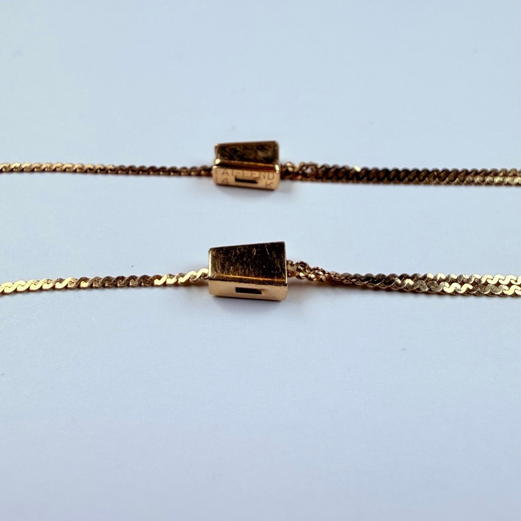 14K Solid Yellow Gold Adjustable Slider Serpentin… - image 9