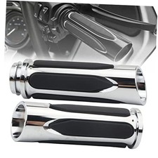 Motorcycle Handlebar Grips Electronic Throttle Grips 1" 25mm Hand Grips Chrome
