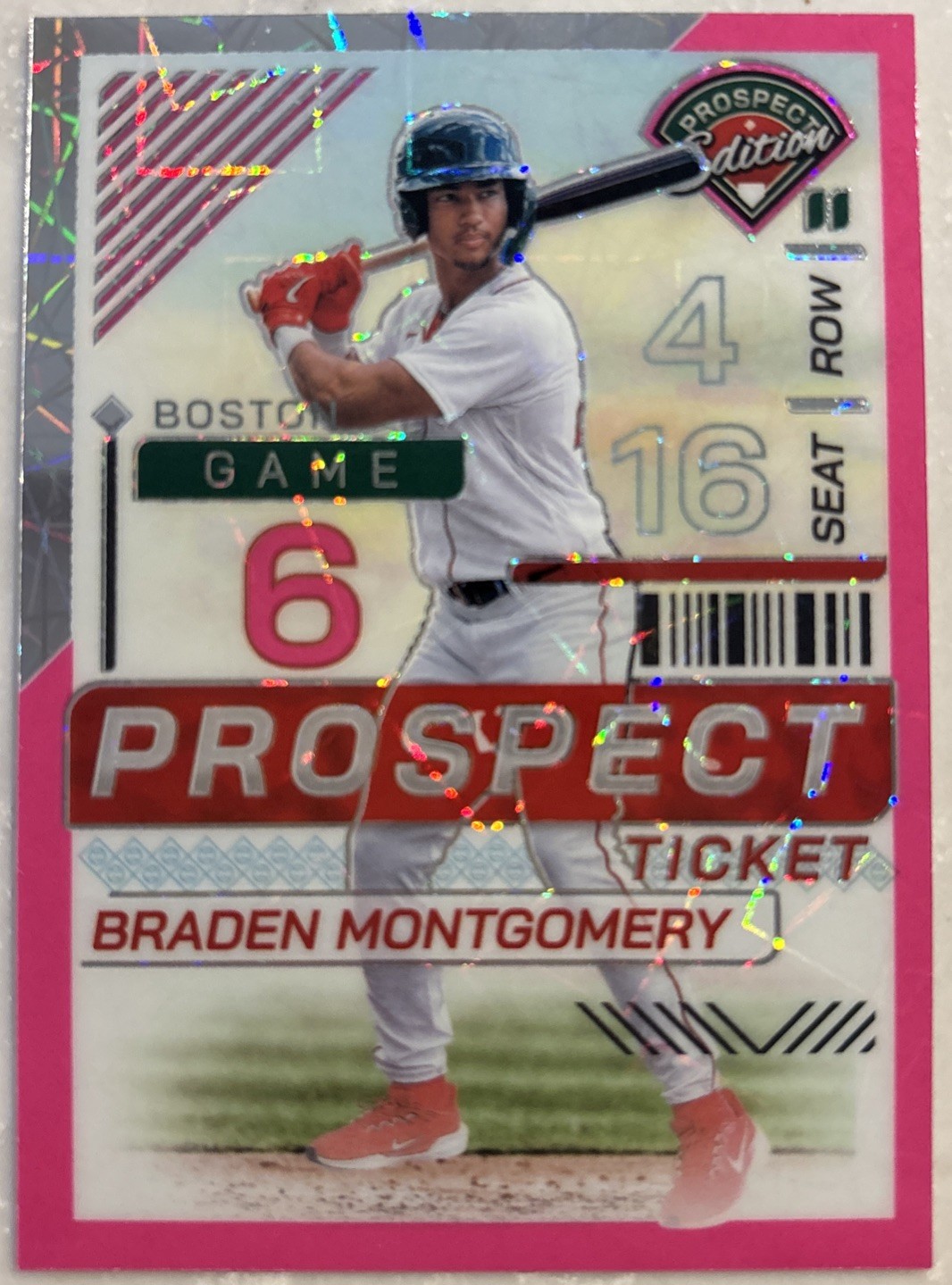 2024 Panini Prospect Edition Braden Montgomery #38 Pink Velocity Prizm /79