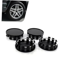 Wheel Center Caps, Plastic Wheel Center Hub Cap Cover, Secure-snap 4 PCS Black