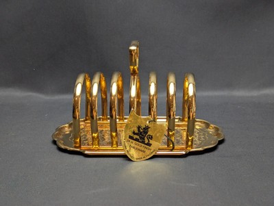 Eleganter Brama Toastständer 24 kt Goldoptik Landhaus Vintage Weihnachtsgeschenk 