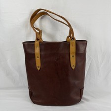 VINTAGE Frye Cognac Brown Leather Hobo Medium Tote Bag
