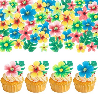 83 PCS Edible Tropical Palm Leaves and Hawaii Flowers Standard, Design 14