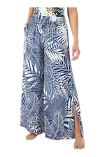 Jantzen Women's Wide Leg Printed Woven Cover-Up Pants Marine Leaf