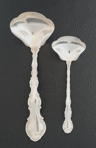 Gorham Strasbourg Sterling Silver Cream Ladle (5-1/4") & Gravy Ladle (7") - 108g