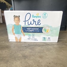 Pampers Pure Basic Disposable Diapers Size 5 White Unisex 88 Ct 27 lbs