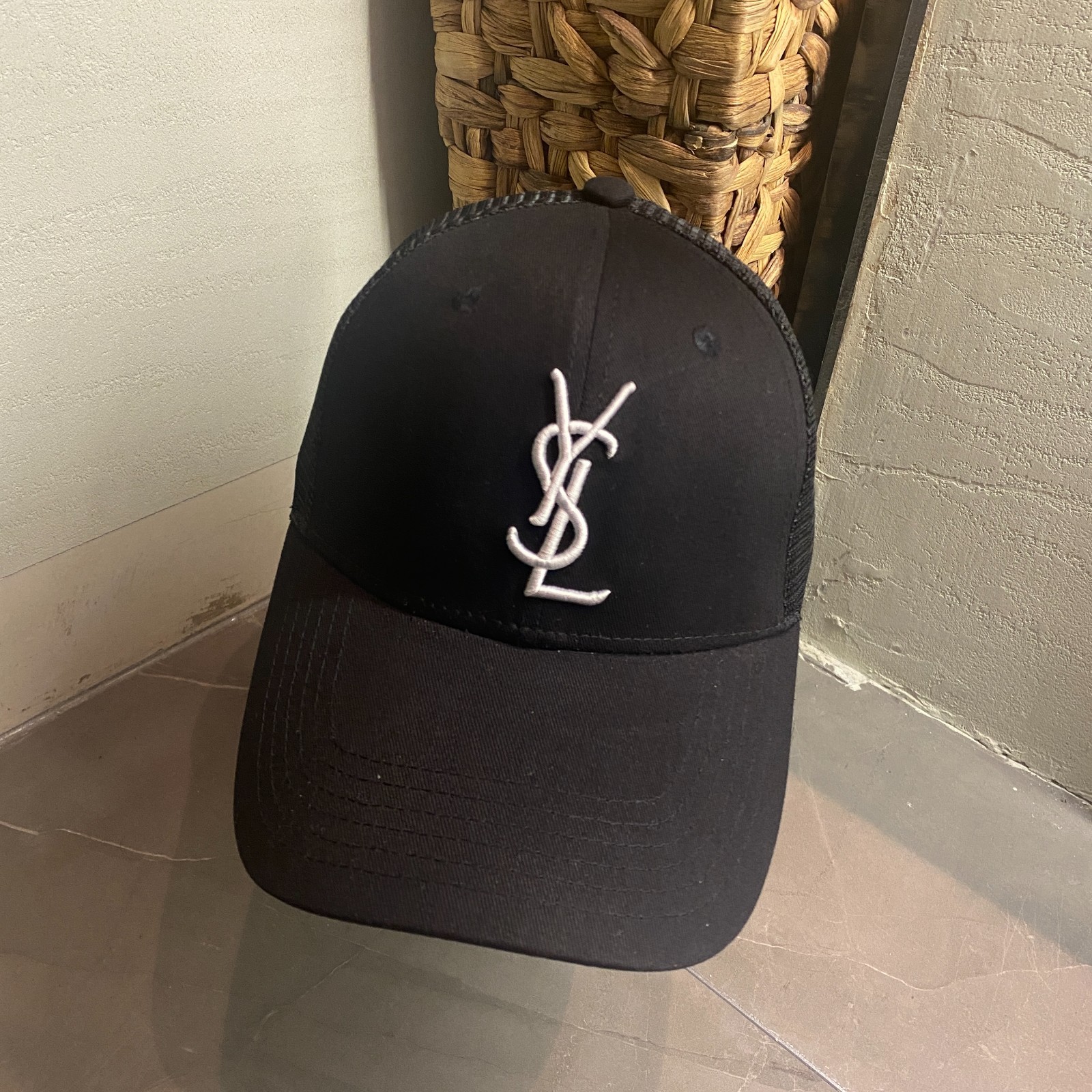 Cappello Yves Saint Laurent unisex maglia regolabile casual baseball berretto YSL nuovo nero