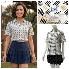 Vintage 90's Leon Levin Polo Shirt Women Sz Large Golf Tennis Preppy Hong Kong