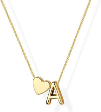 Gold Christmas Gifts Stocking Stuffers for Women Heart Initial Necklace for Wome