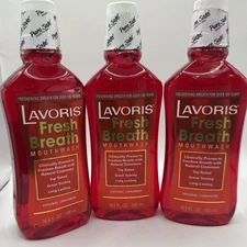 Lavoris Fresh Breath Mouthwash Original Cinnamon 16.9oz Lot of 3 Bottles New