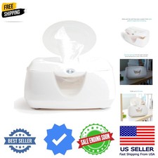 Warm Glow Baby Wipe Warmer with Nightlight, White