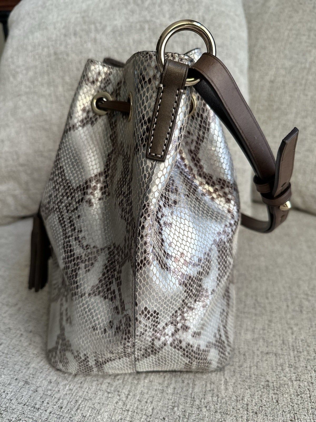 Dooney & Bourke Serena Drawstring Python  Snakesk… - image 3
