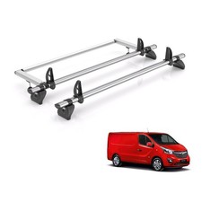 Vauxhall Vivaro Roof Rack For 2014-19 Vans 2 Bars + Roller Rhino Fleet