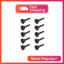 MECCANIXITY 10pcs M8 x 35mm Knurled Thumb Screws, Black Steel Flat Head Thumb Sc