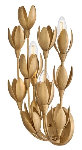 Hinkley Lighting 30010 Flora 3 Light 17" Tall Wall Sconce - Gold - Picture 8 of 9