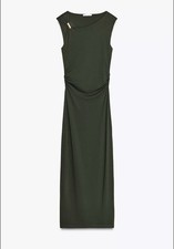 ZARA NEW❕❕ METALLIC APPLIQUE DRESS SIZE SMALL |REF 1026 151 Color MID GREEN NWT