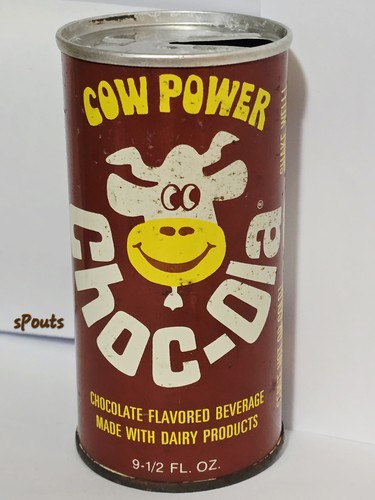 Vintage Choc-Ola Cow Power Chocolate Flavored Steel SS Soda Can Indiana IN Dairy