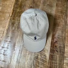 Polo Ralph Lauren Hat Cap Youth Kids 4-7 Adjustable Strap Back Beige Blue Pony