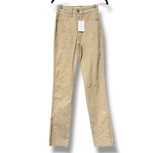 Mudpie size XS cream Felix corduroy jeans side slit hem classic cut zipper close - Picture 14 of 14