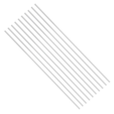10pcs 3.17mm Diameter Aluminum Round Rods 305mm Length Solid Bars, Silver