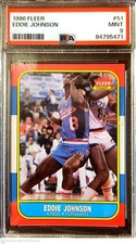 1986 Fleer #51 Eddie Johnson Sacramento Kings PSA 9 MINT - BK1