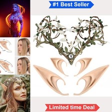 Fairy Crown Elf Ears Antler Headband Woodland Renaissance Cosplay Costume
