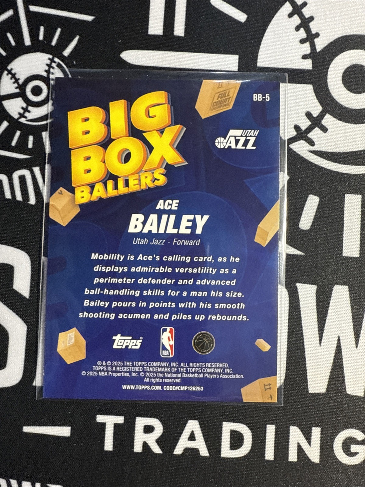 2025-26 Topps Ace Bailey Big Box Ballers Rookie #BB-5 Utah Jazz