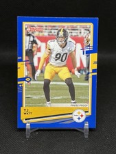2020 Panini Donruss Photo Variation T.J. Watt #220 Press Proof Blue Steelers
