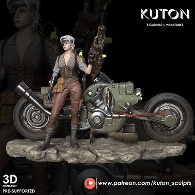 Viola, Motorrad, Sci-Fi, Original Character, Figur, 3D Druck, Statue, UNBEMALT