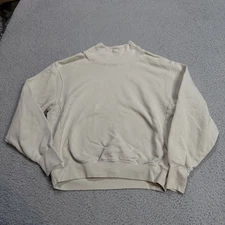 Joah Brown Sweatshirt Womens One Size Ivory Cream French Terry Cotton Made USA